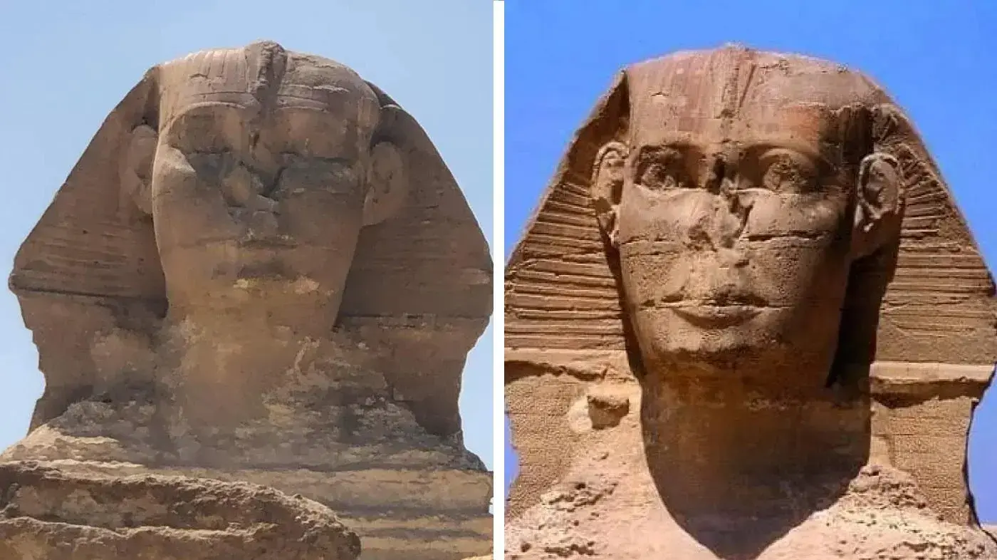 הספינקס במצרים עם עיניים סגורות