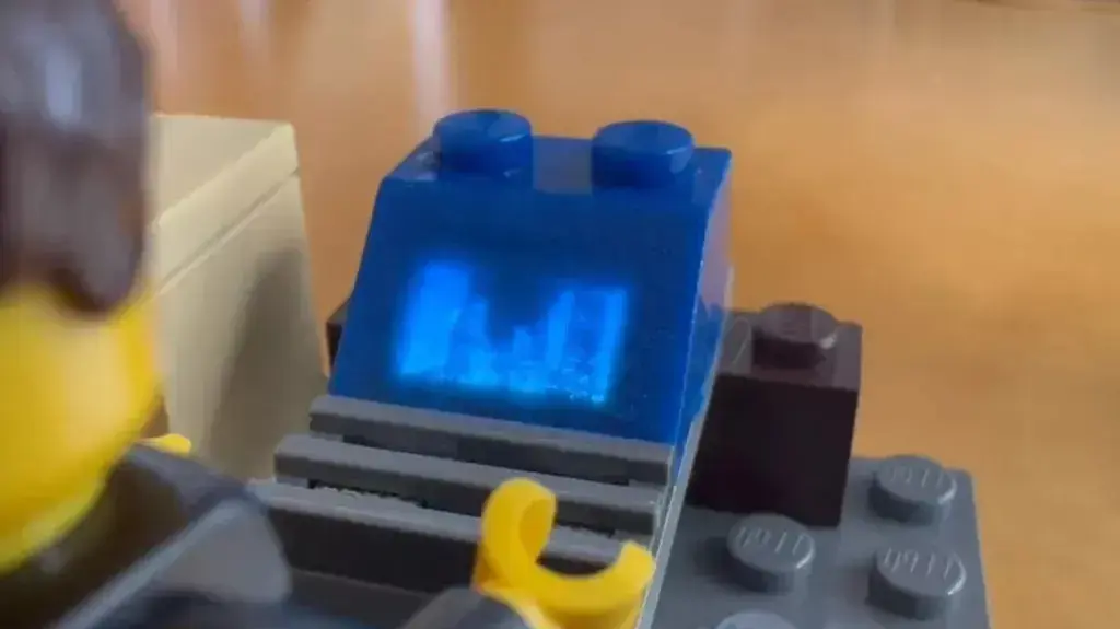 Lego brick runs doom