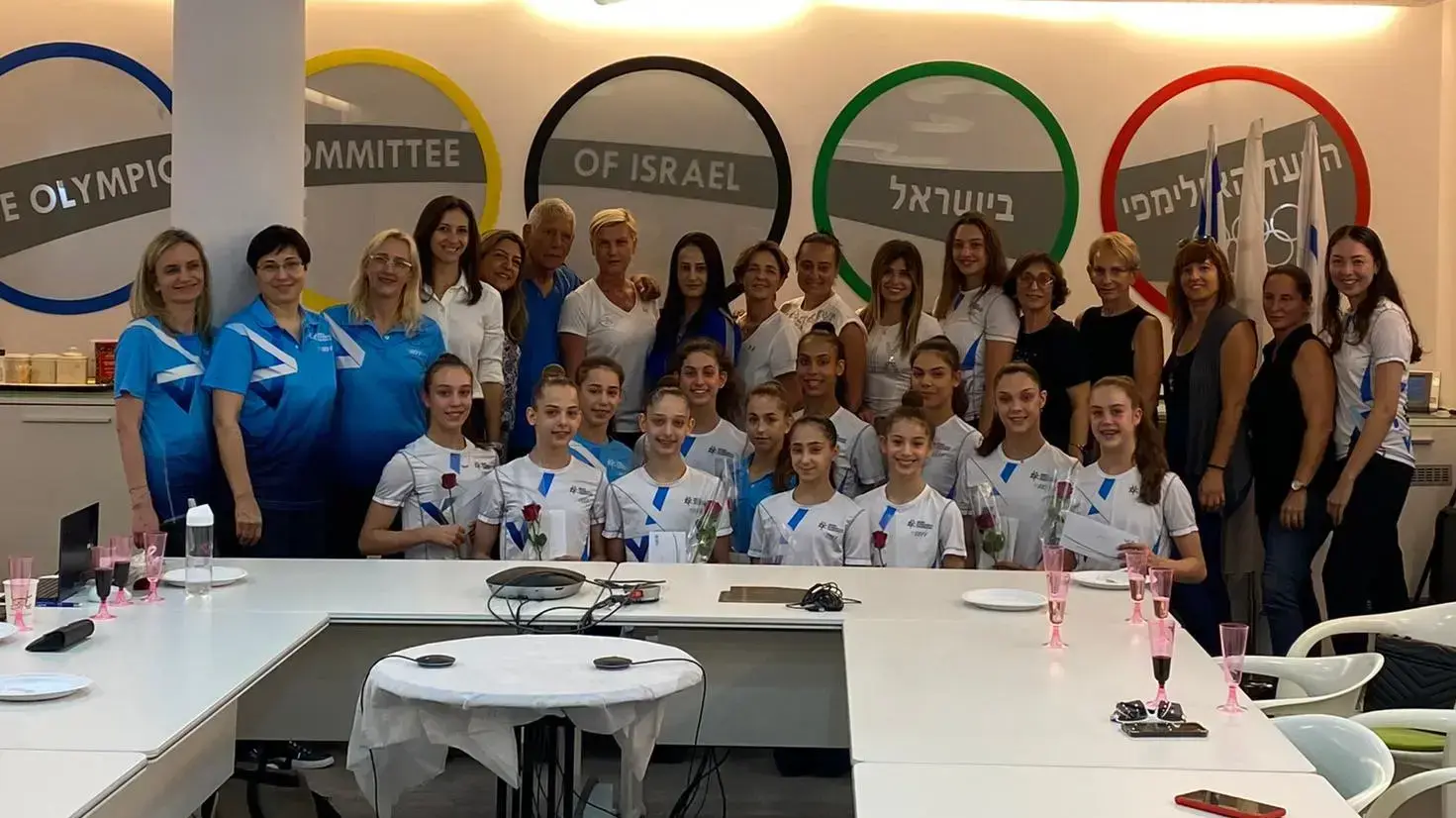 קבלת הפנים של איגוד ההתעמלות לכבוד נבחרת ההתעמלות האמנותית של ישראל
