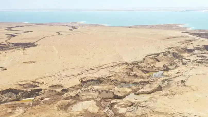 נחל צאלים, אזור דליפת תמיסת מי ים המלח. 13 ביולי 2022