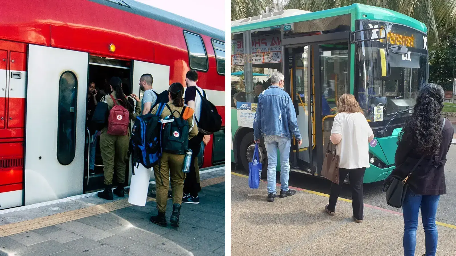רכבת, אוטובוס רכבת, אוטובוס