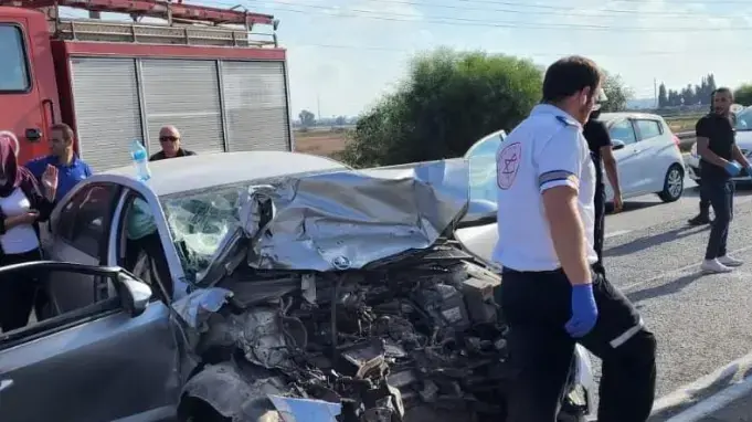 זירת תאונת הדרכים בשרון 11 באוגוסט 2022