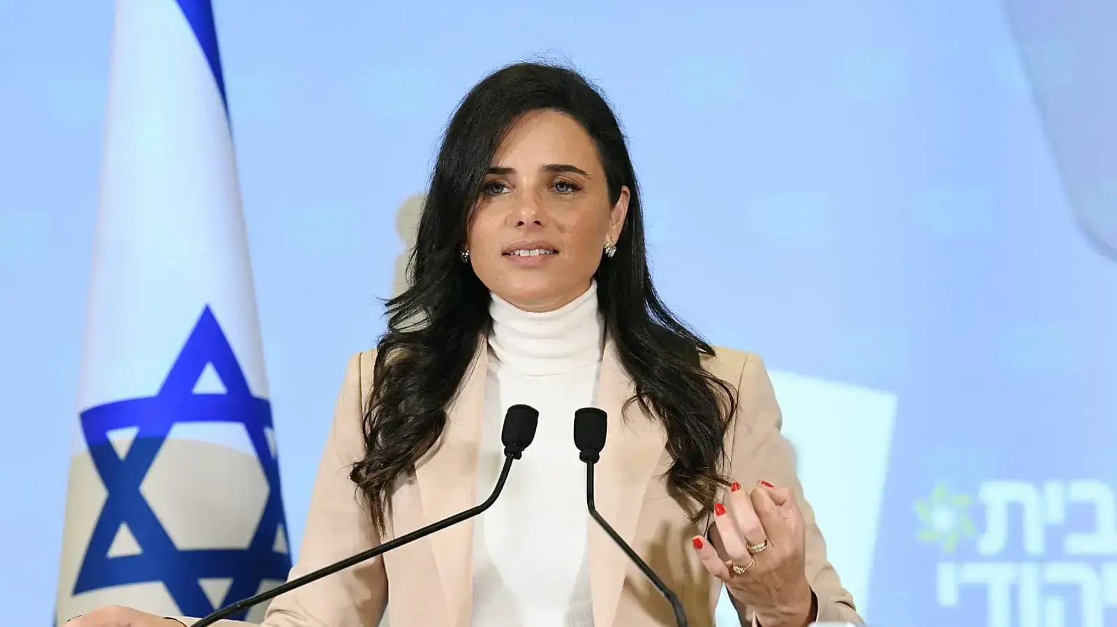 הצהרת יו"ר הבית היהודי, איילת שקד בכפר המכבייה 25 באוקטבר 2022
