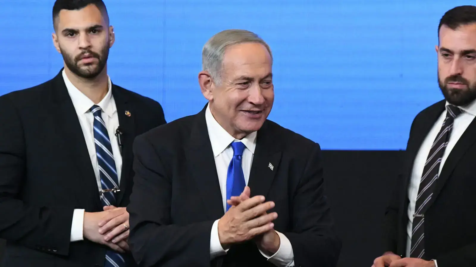 יו"ר הליכוד, בנימין נתניהו במהלך נואמו במטה מפלגתו לאחר תוצאות המדגם 2 בנובמבר 2022