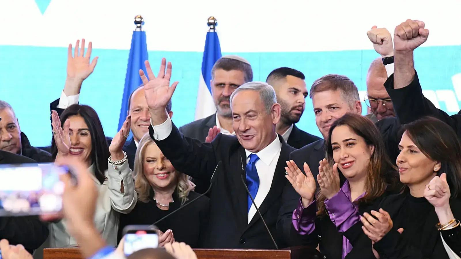 בנימין נתניהו בעצרת הליכוד לאחר הבחירות לכנסת ה-25, 2 בנובמבר 2022