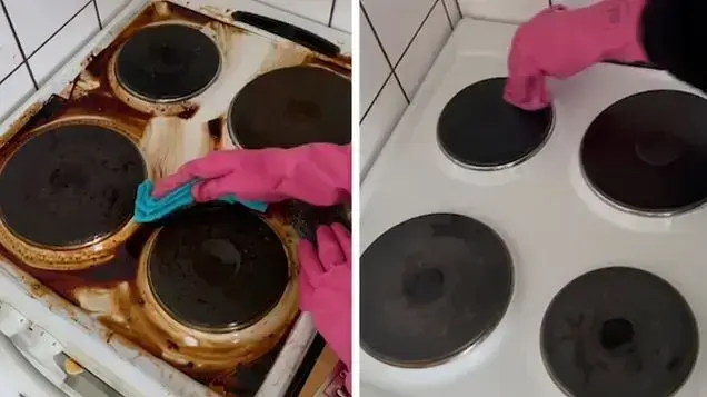 שיטה לניקוי כיריים של תנור