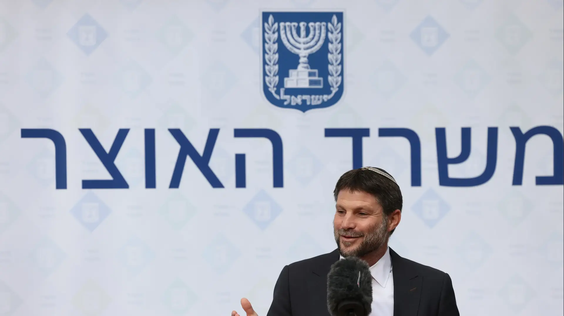 בצלאל סמוטריץ' שר האוצר הנכנס  בטקס החילופים, 1 בינואר 2023