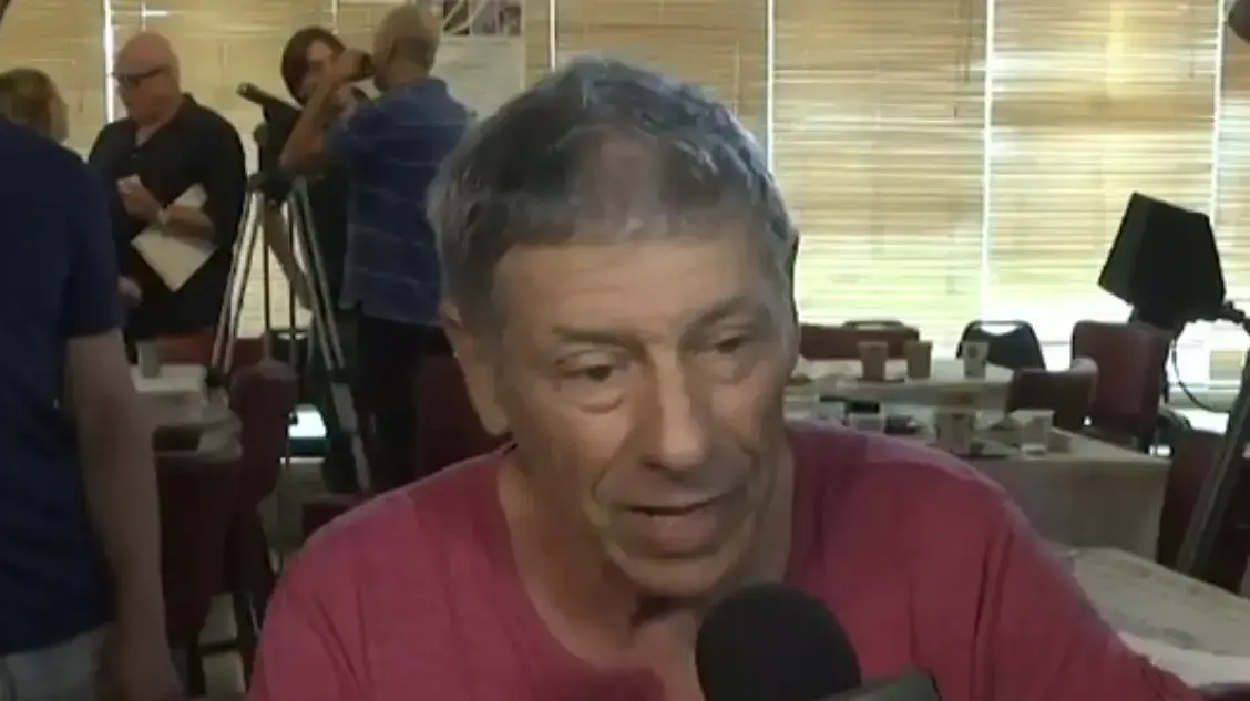 חנן גולדבלט במסיבת העתונאים של "חג המחזמר" בבת ים, במסגרתו העלה מחזמר שכתב, ספטמבר 2014