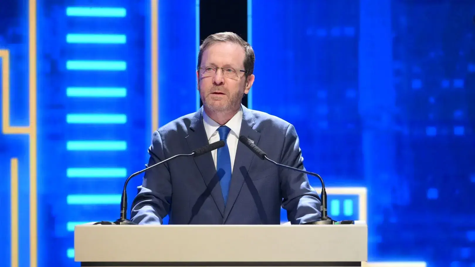 נשיא המדינה יצחק הרצוג בטקס הענקת תואר אזרחות כבוד של העיר תל אביב-יפו. 13 במרץ 2023