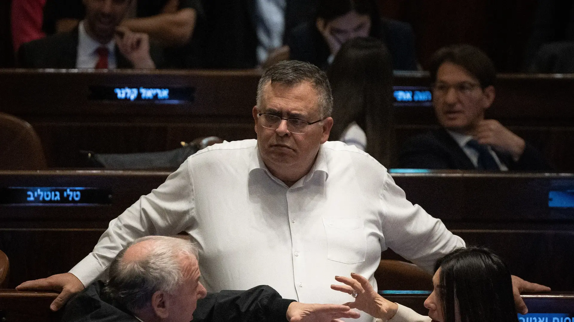 ח"כ דוד ביטן, לצד השר דוד אמסלם ושרת התחבורה מירי רגב בכנסת, 13 במרץ 2023