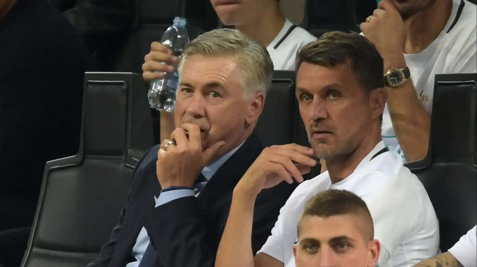קרלו אנצ'לוטי עם פאולו מאלדיני קרלו אנצ'לוטי עם פאולו מאלדיני