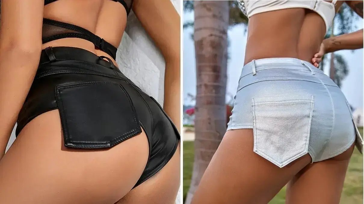מכנסוני עור עם כיס של שיין