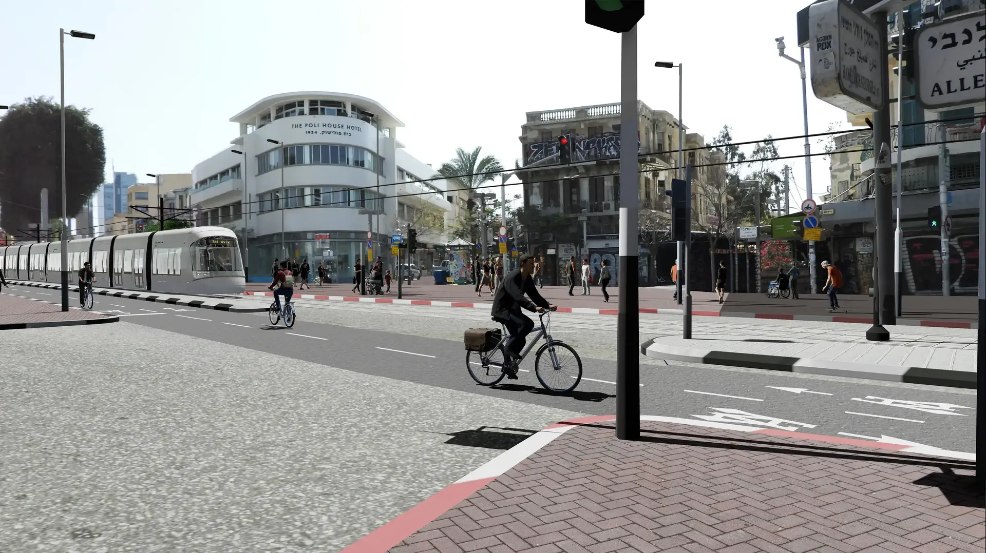 הדמיית תחנות הקו הסגול ברחוב אלנבי ובן יהודה בתל אביב