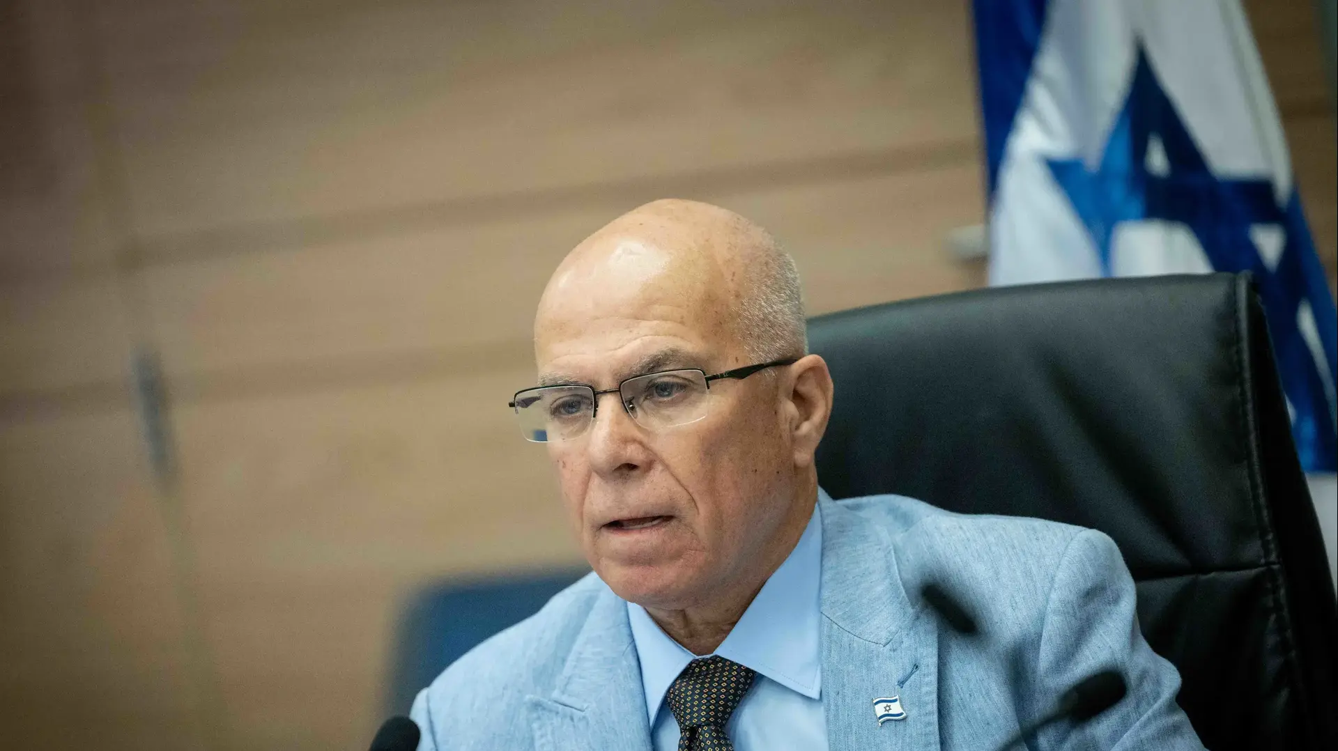 ראש הוועדה צביקה פוגל במהלך ישיבת הוועדה לביטחון לאומי. הכנסת, ירושלים, ב-13 ביולי 2023.