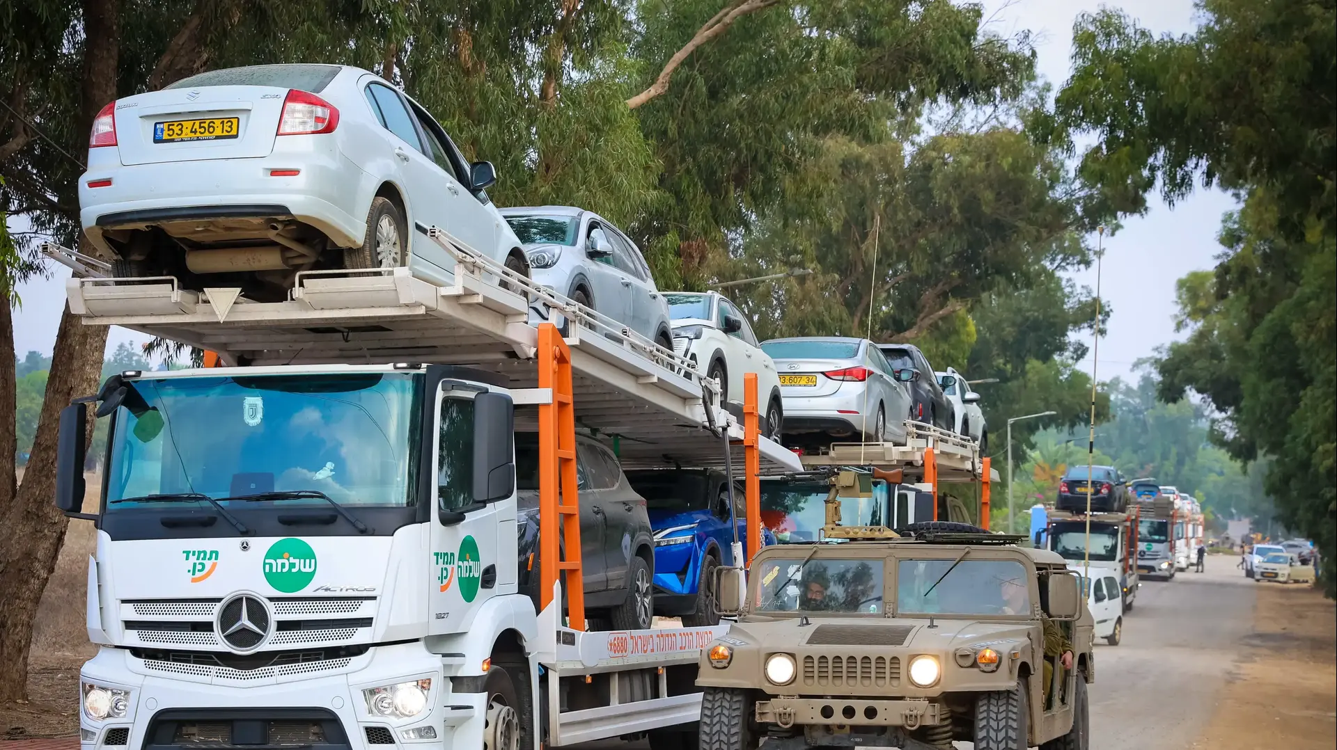 קבוצת שלמה פינתה 35 מכוניות של תושבי כפר עזה