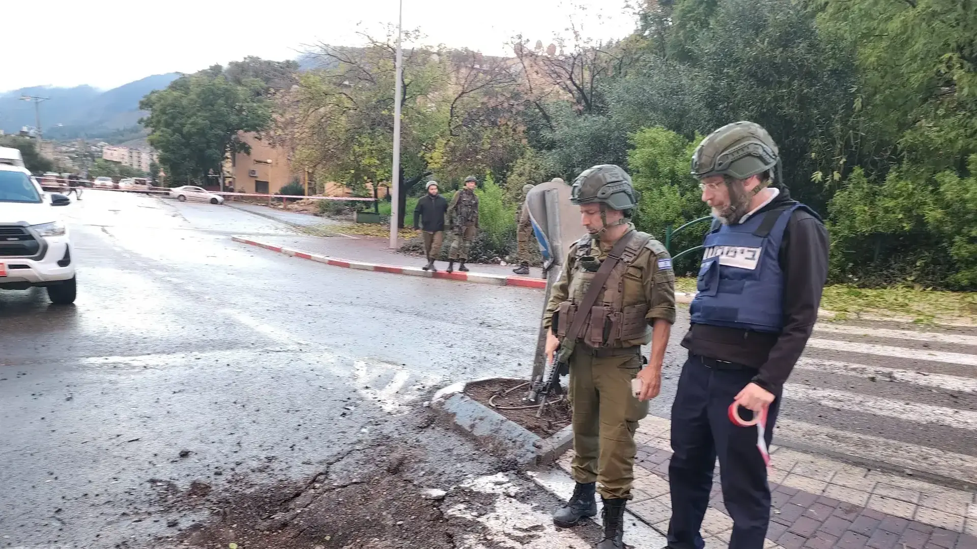 זירת נפילת רקטה, קריית שמונה, 11 בינואר 2024