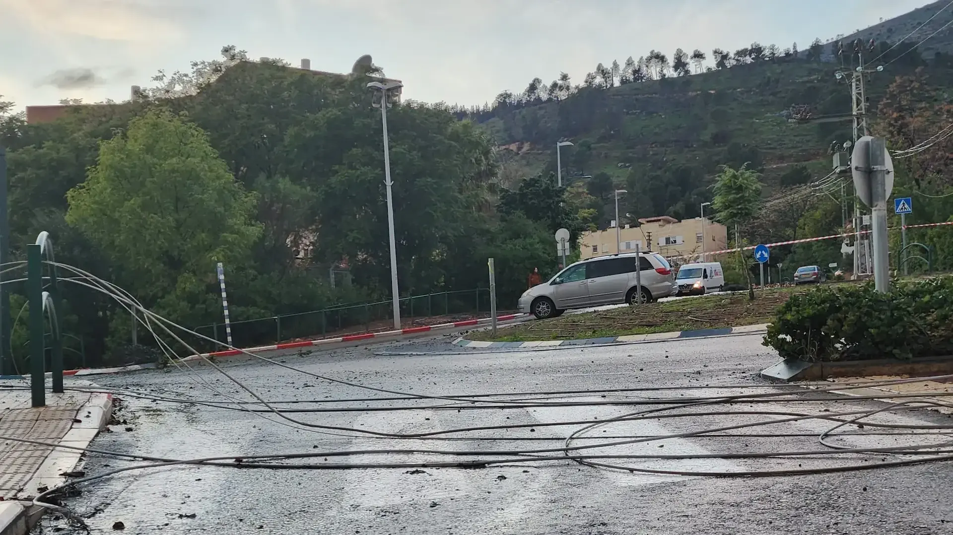 זירת נפילת רקטה, קריית שמונה, 11 בינואר 2024
