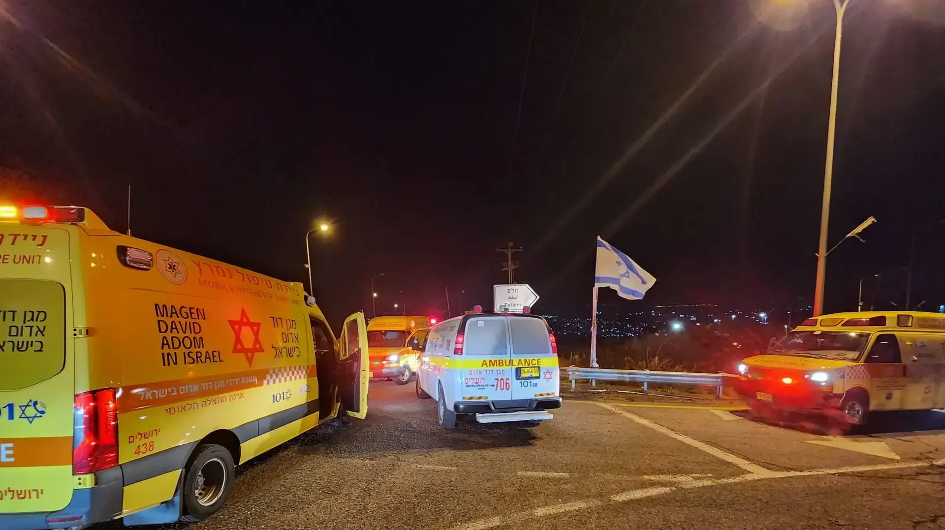 זירת הפיגוע ביישוב אדורה, דרום הר חברון. 12 בינואר 2024