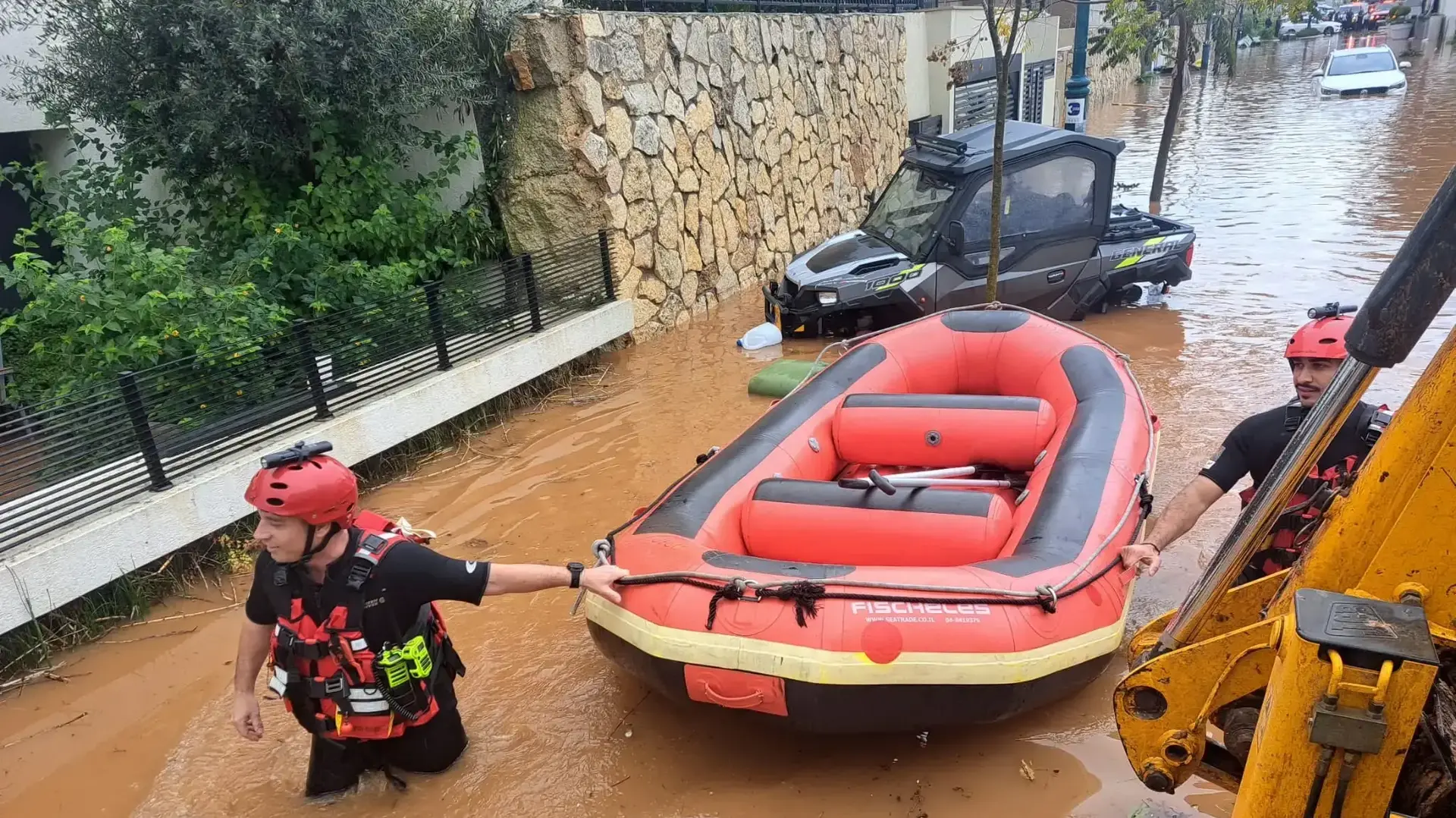 חילוץ מהצפה בחדרה, 17 בפברואר 2024