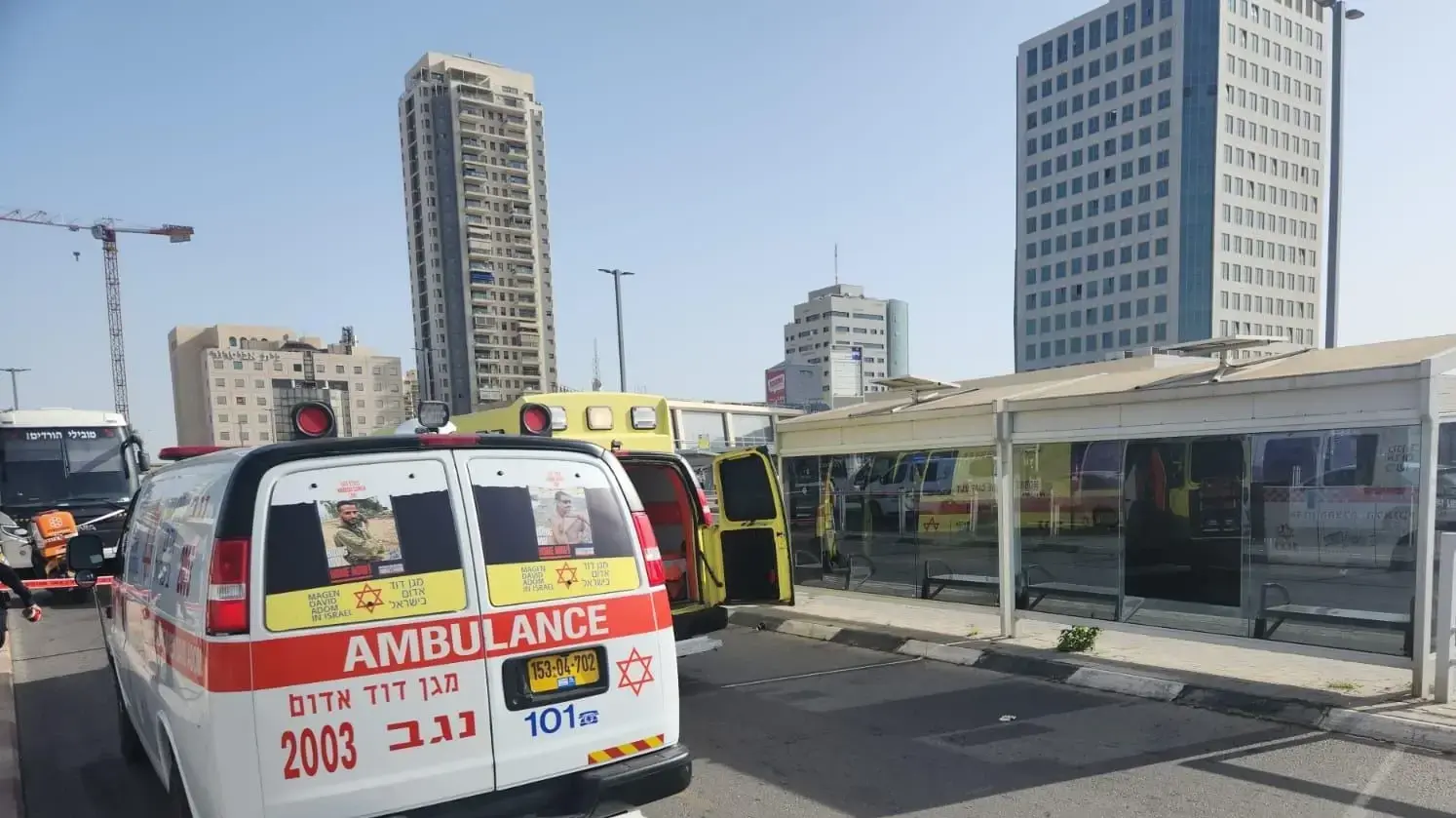זירת אירוע הדקירה בתחנה המרכזית בבאר שבע