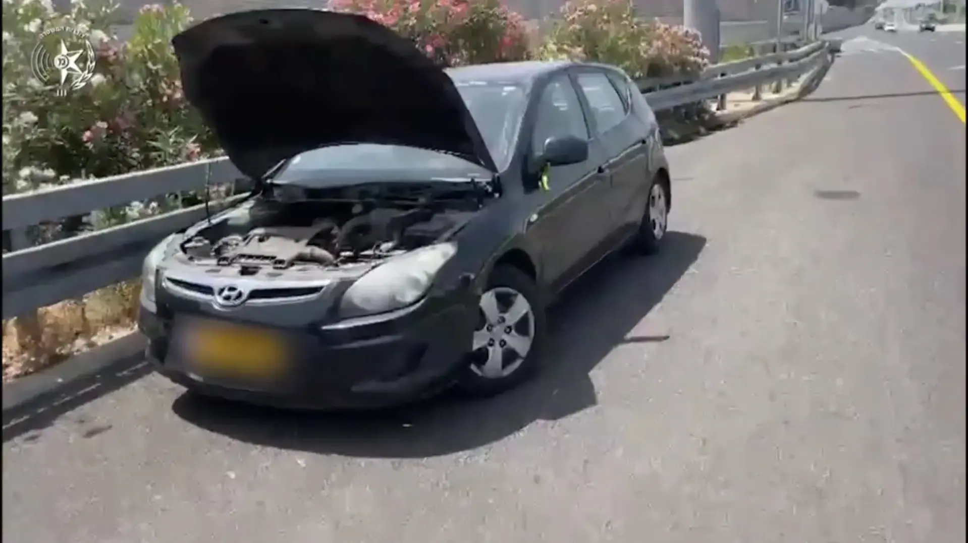 נהג יונדאי נסע ללא הגה והורד מהכביש