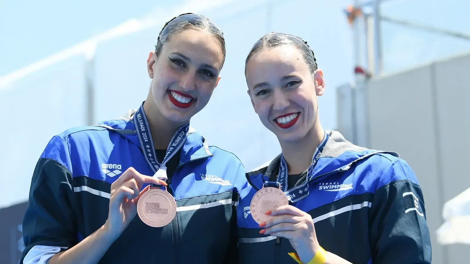 אריאל נשיא עם שלי בובריצקי על הפודיום באליפות אירופה