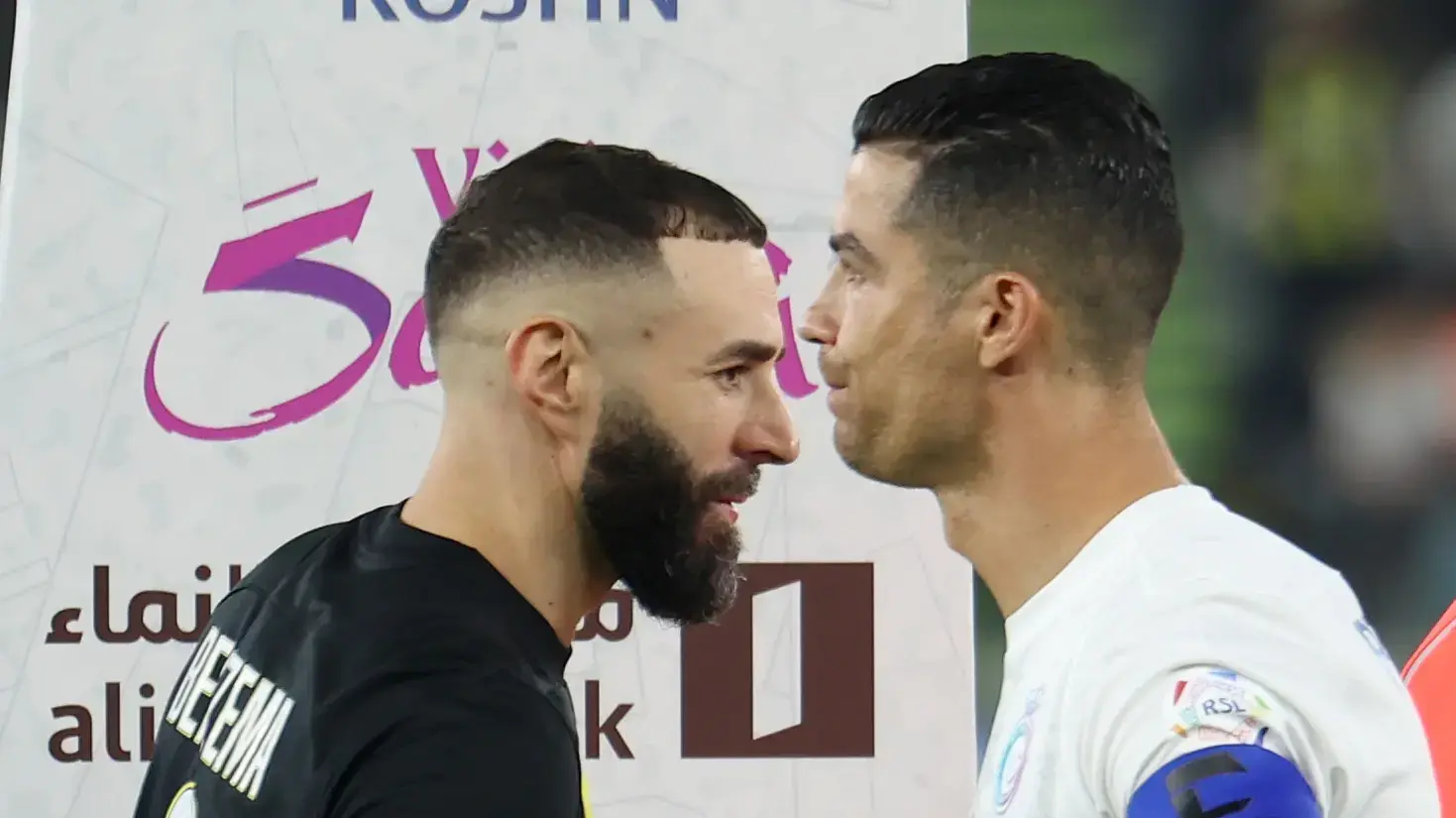 כריסטיאנו רונאלדו אל נאסר לצד קרים בנזמה אל איתיחאד כריסטיאנו רונאלדו אל נאסר לצד קרים בנזמה אל איתיחאד