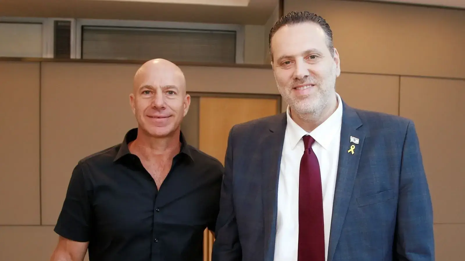 שר התרבות והספורט מיקי זוהר עם יו"ר מנהלת ליגת העל בכדורסל ארי שטינברג