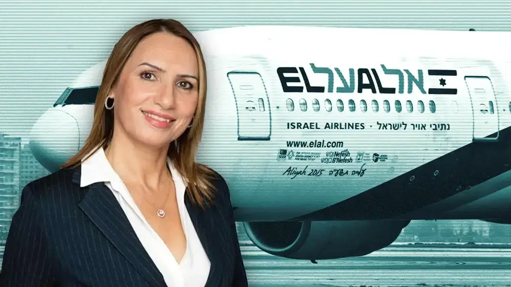 מטוס של חברת אל על בשדה התעופה בן גוריון. 2018
מנכ"לית אל-על דינה בן טל גננסיה