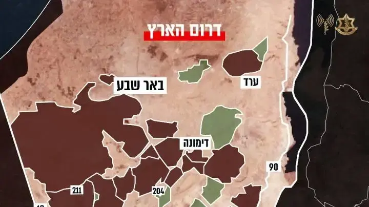 מפת שטחי אש בדרום, ספטמבר 2024