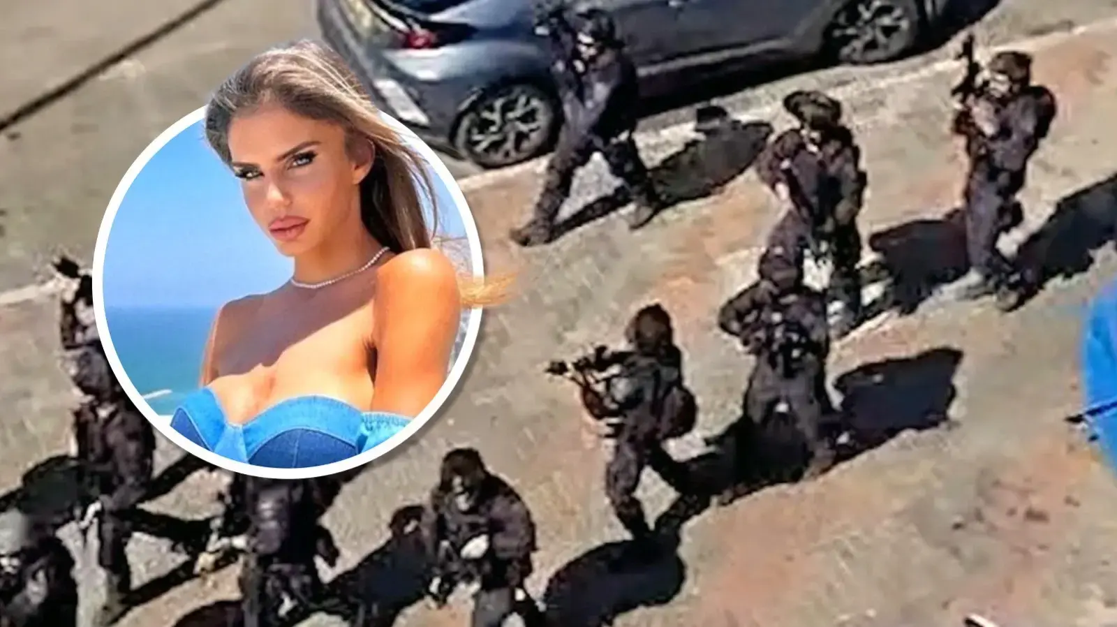 גל רפאלוב על רקע זירת פיגוע הדקירה בחדרה