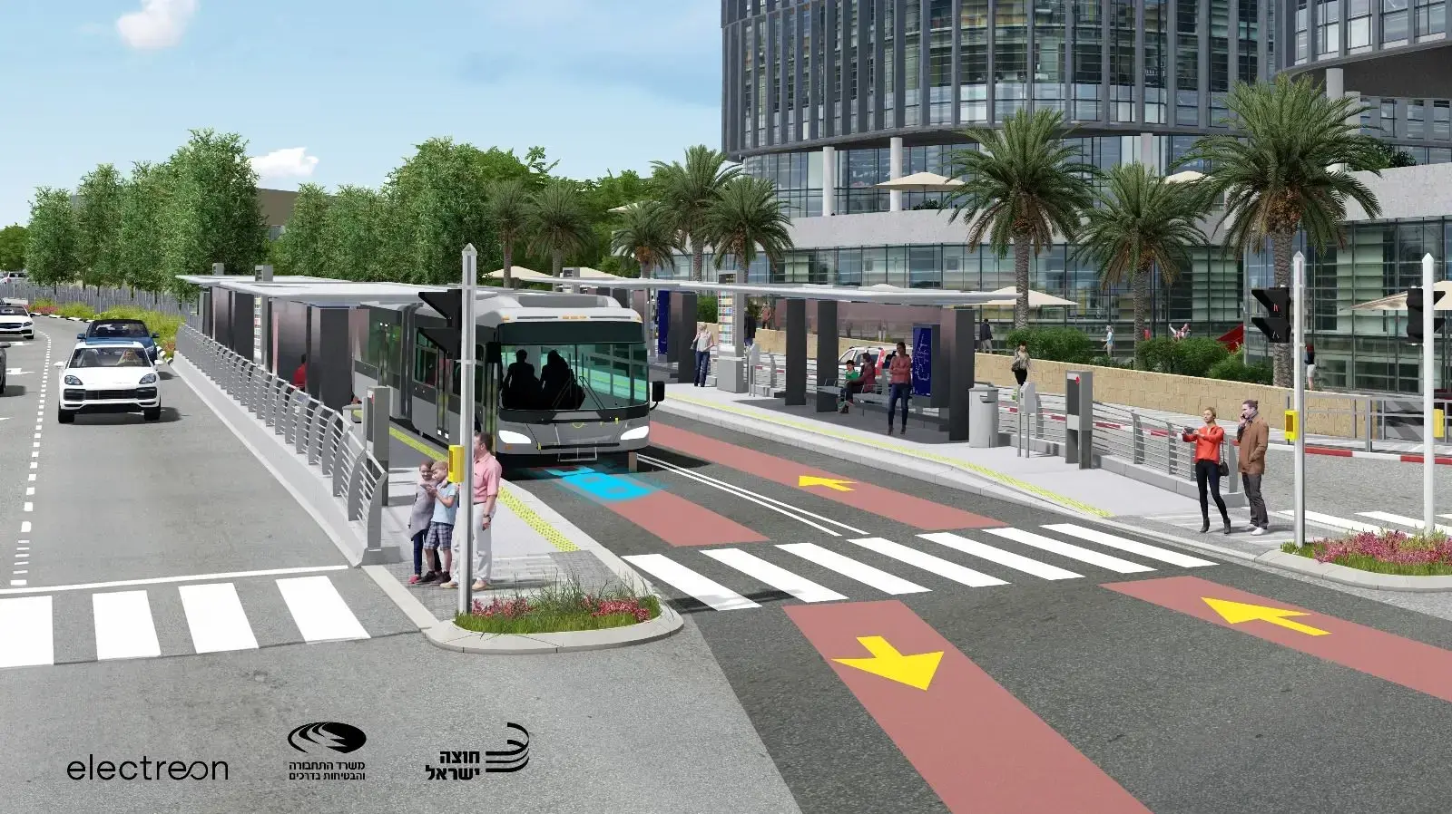 הדמייה: המטרונית בחיפה תעבור לטעינה חשמלית מהכביש בזמן נסיעה