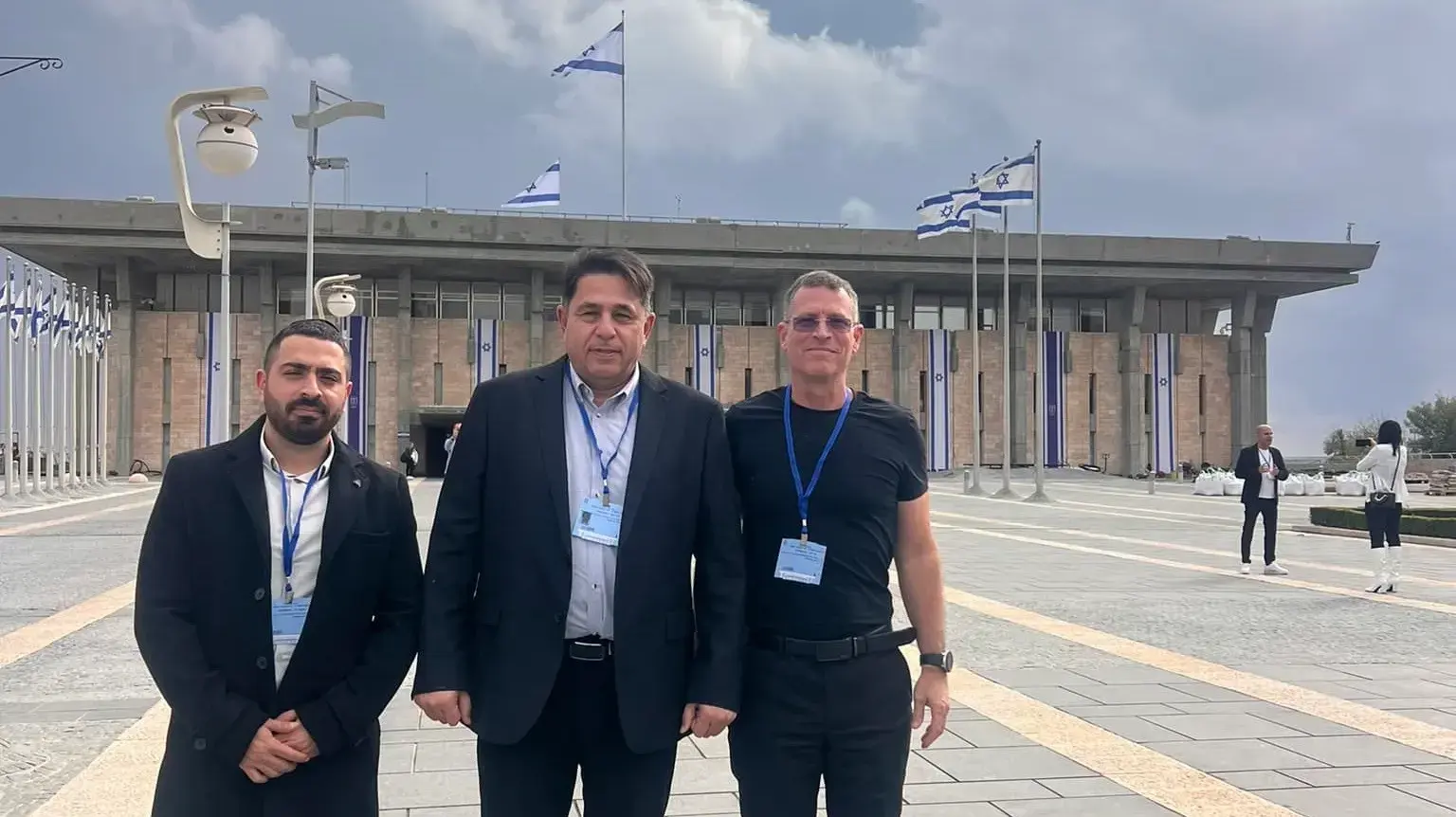 מנכ"ל המכללה הטכנולוגית להנדסאים באר שבע יעקב דור, ד"ר זהר ניר ודוד אלעזר, בכנסת