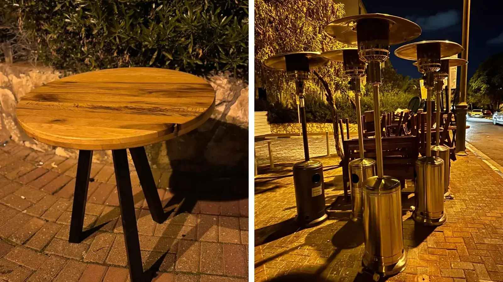 הציוד שנלקח מרחוב בגבעתיים והיה שייך לחברת השכרת הציוד לאירועים