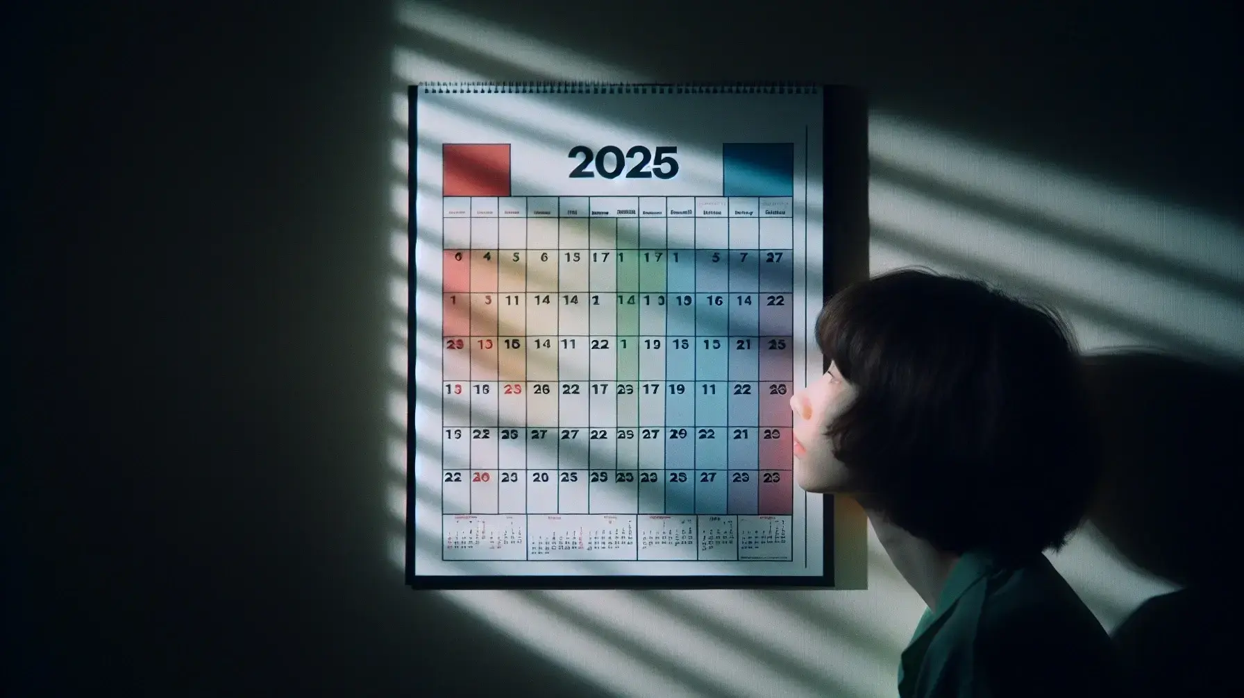 מביטה עצובה בלוח שנה של 2025