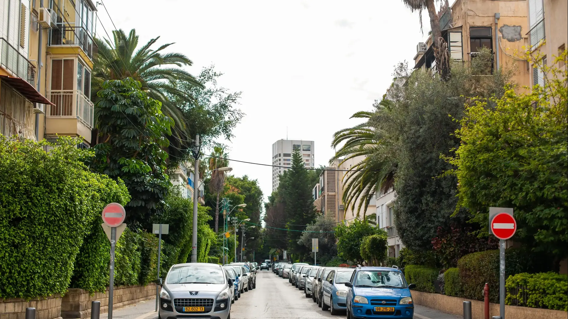 מכוניות חונות ברחובות תל אביב