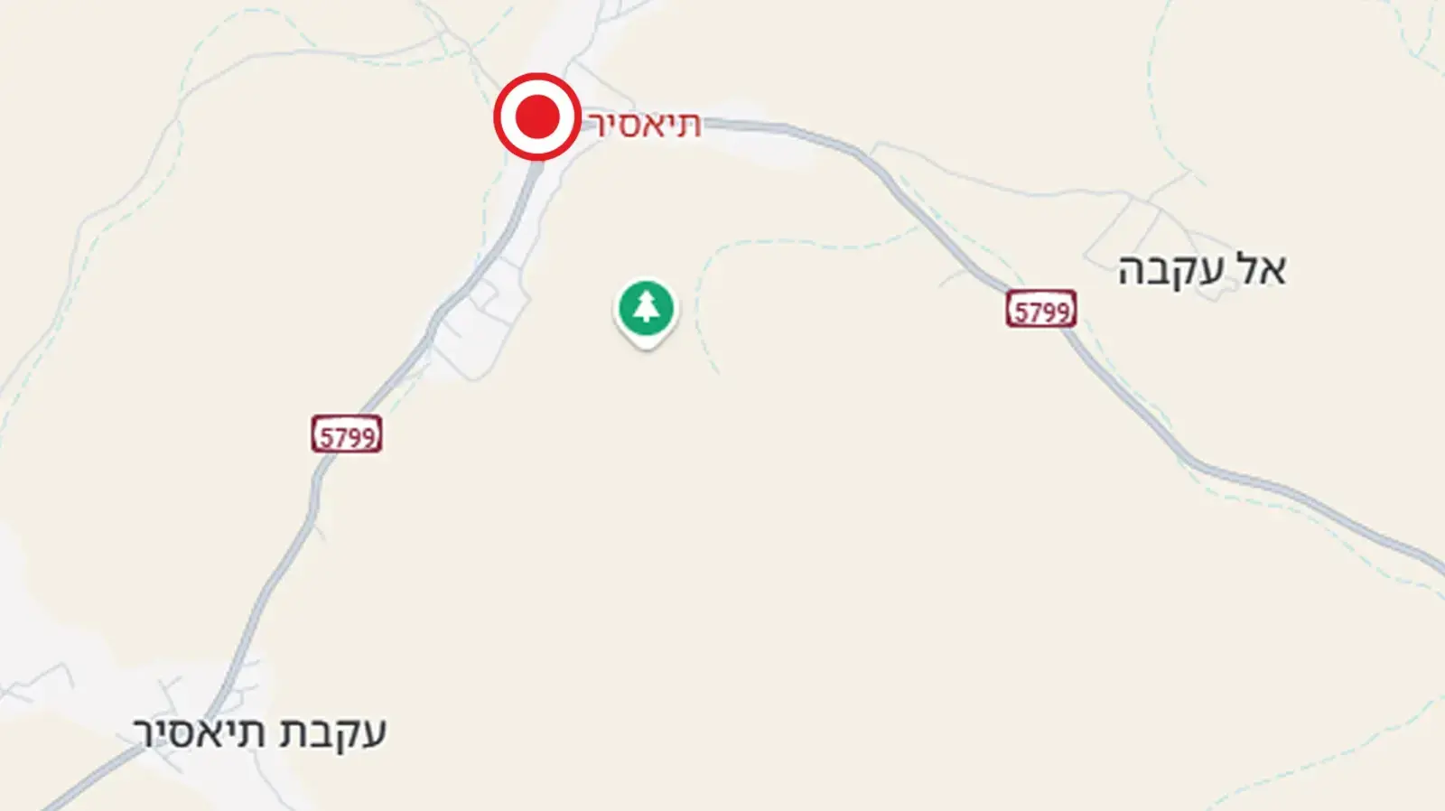 מפת פיגוע ירי מחסום תייסיר