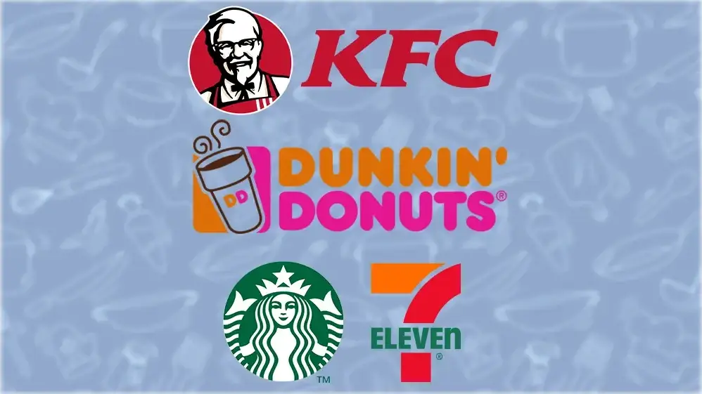 KFC, סטארבקס, דאנקן דונאטס, סבן אילבן