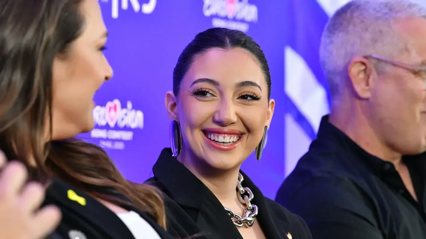 יובל רפאל במסיבת עיתונאים לאחר הצגת שיר האירוויזיון 2025