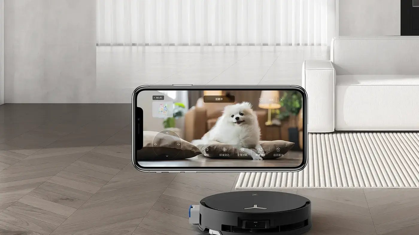 מצלמה מובנית ברובוט מאפשרת צפייה מרחוק - DEEBOT X8 PRO OMNI