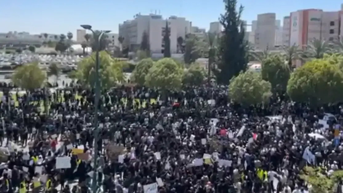 מפגינים בבאר שבע נגד מדיניות הריסת הבתים בכפרים הלא מוכרים