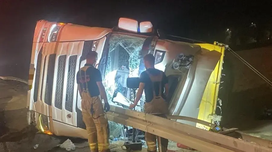 זירת התאונה בכביש 6