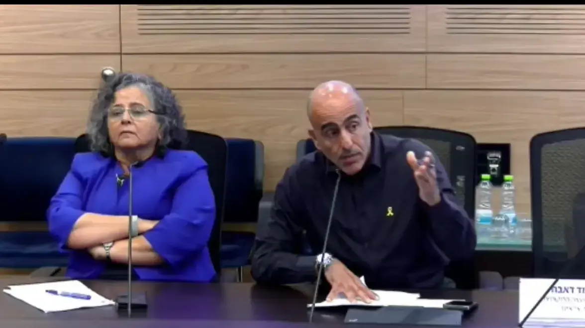ראש מועצת מיתר, שמעון פרץ בדיון בכנסת בנושא הפשיעה במגזר הערבי