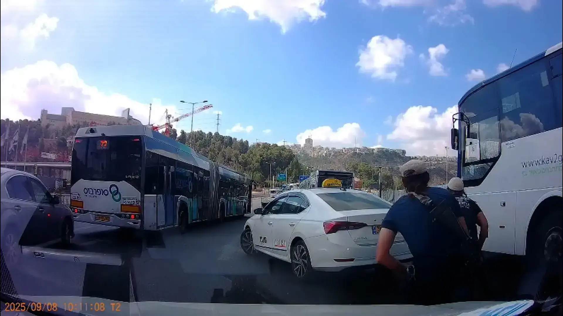 תיעוד מהפיגוע בצומת רמות, ירושלים