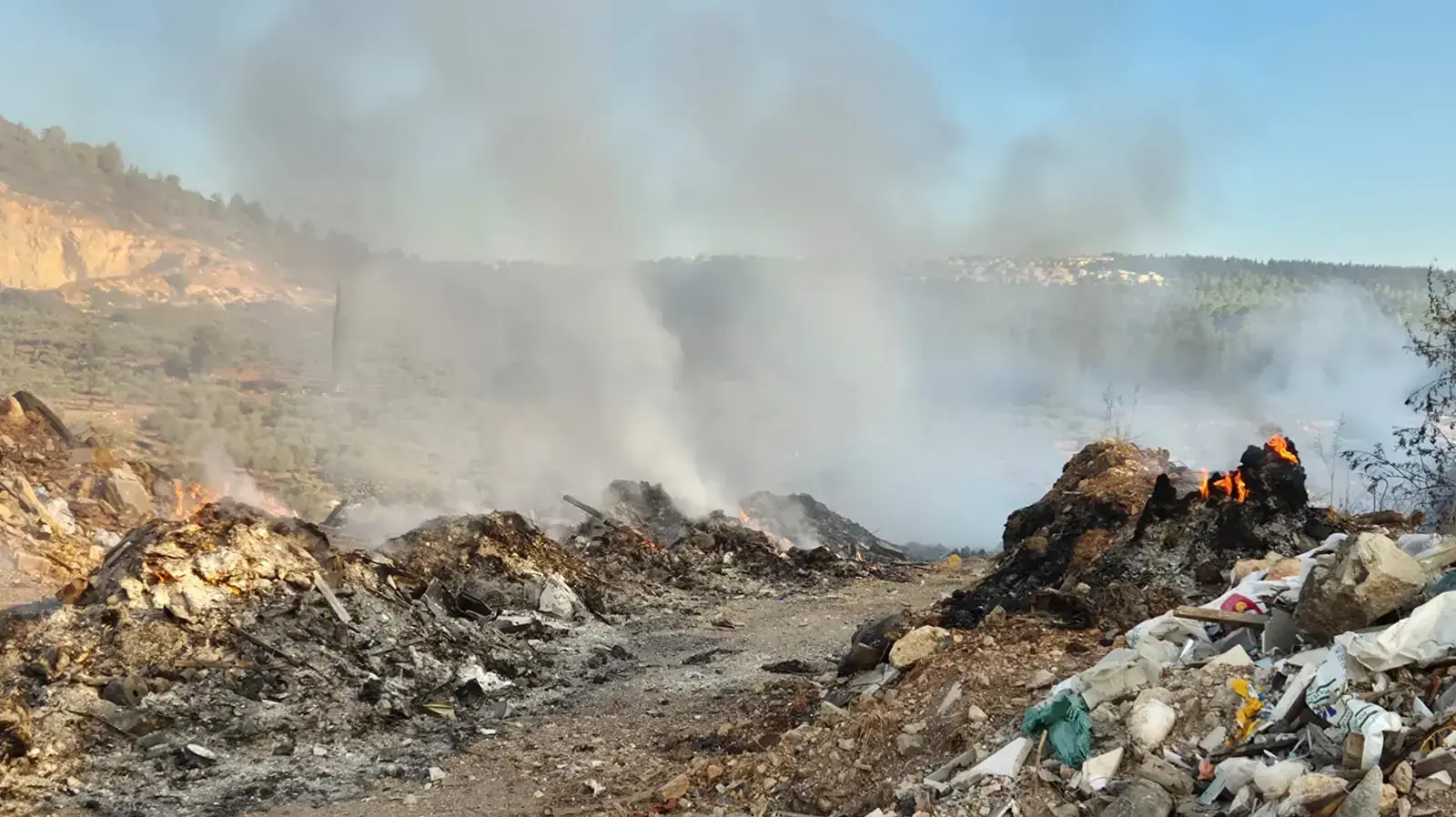 שריפת פסולת בשטחים פתוחים בתחומי רשויות המגזר הערבי