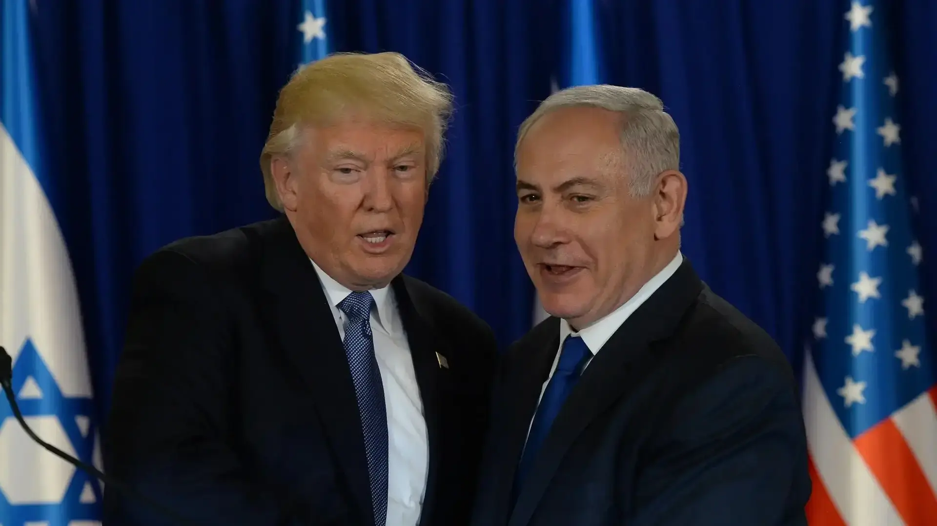נתניהו וטראמפ בהצהרות בבית רוה"מ הערב 22 במאי 2017