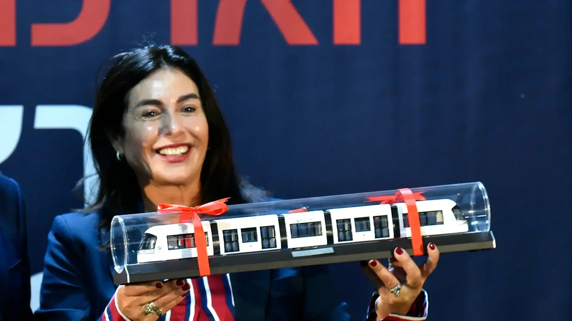מירי רגב, שרת התחבורה,  טקס הארכת הקו האדום של הרכבת הקלה לראשון לציון, 25 בדצמבר 2025