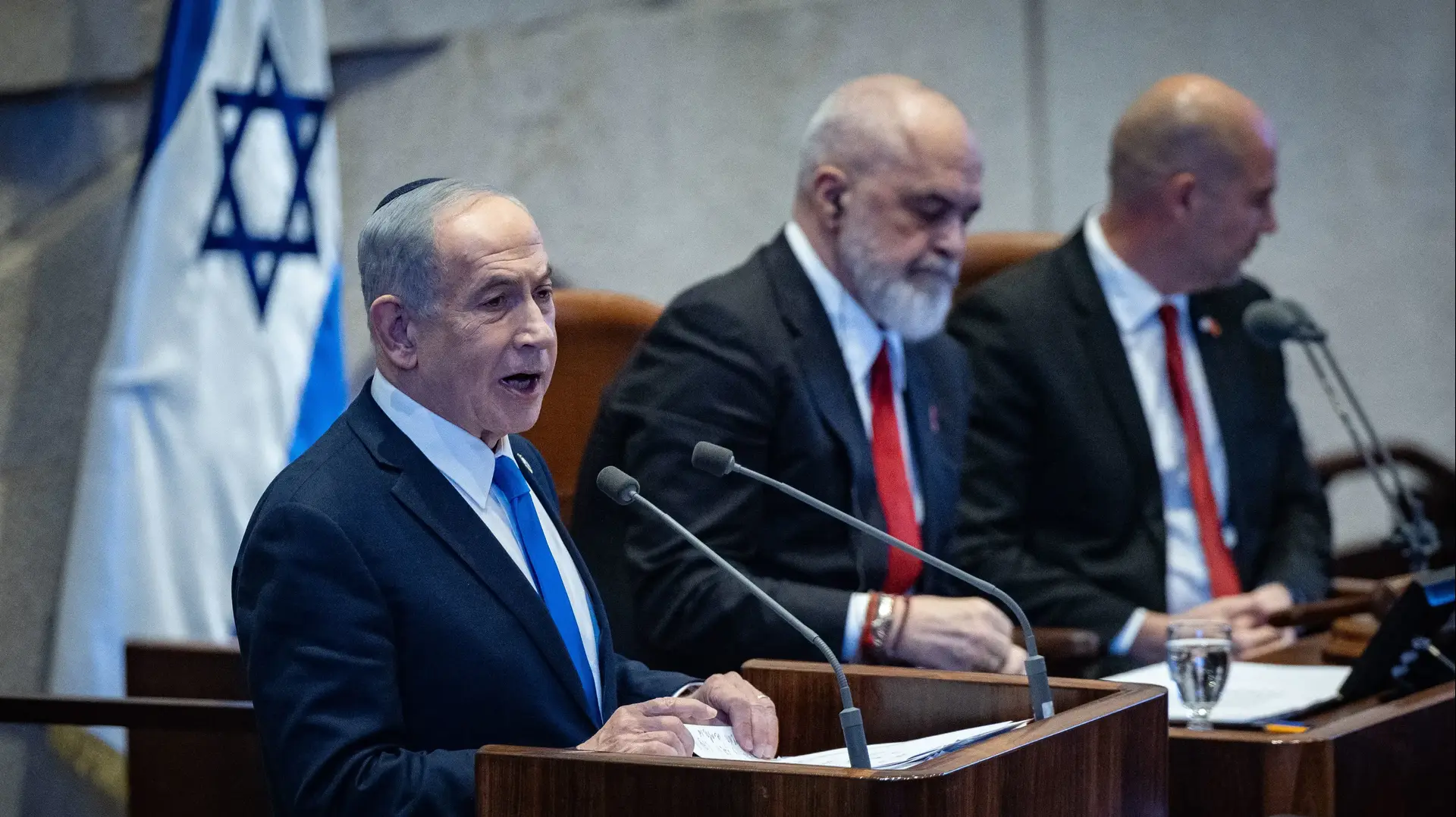 נתניהו בנאום ראשון בכנסת לאחר חזרת החטוף האחרון רן גויאלי. 26 בינואר 2026