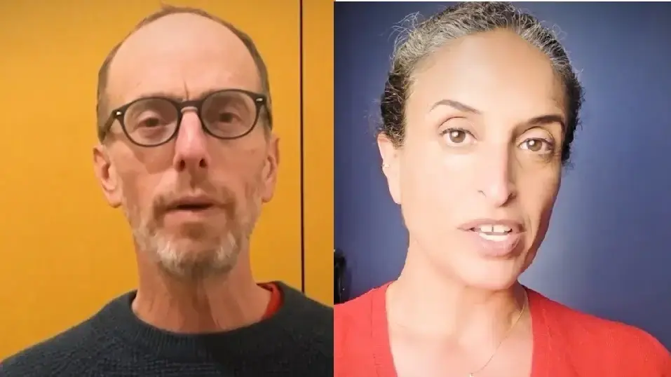 המוזיקאית אחינועם ניני ובמאי התעודה ברק הימן בסרטון מתוך קמפיין של אנשי תרבות ישראלים ורופאים ישראלים ופלסטינים הקורא לשר הביטחון ולמערכת הביטחון הישראלית לפתוח מסדרון הומניטרי מעזה לירושלים ולגדה, לקבלת טיפול רפואי, פברואר 2026