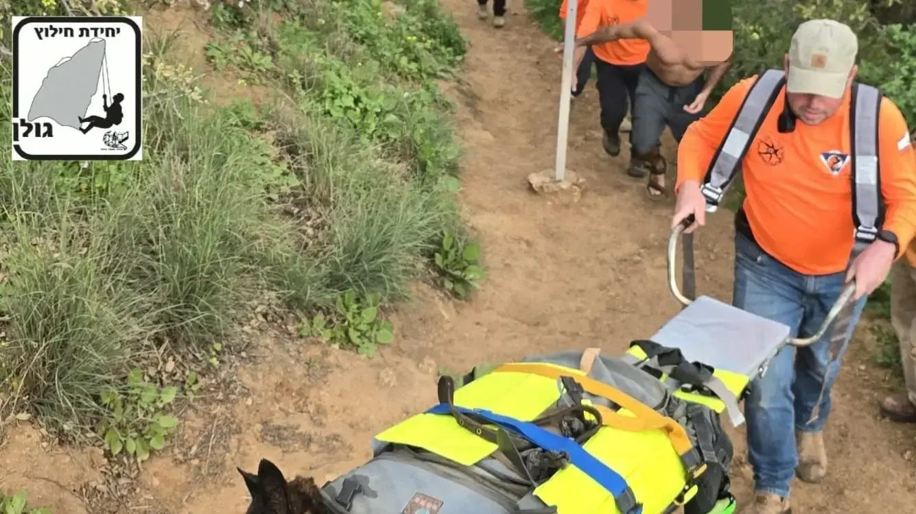 חילוץ כלב ובעלו שנסחפו בנחל שניר, 17.2.26